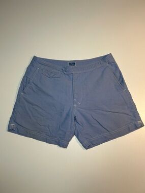 J.Crew Trunks Oxford Cloth Blue Cotton Swim Shorts Retro James Bond Style